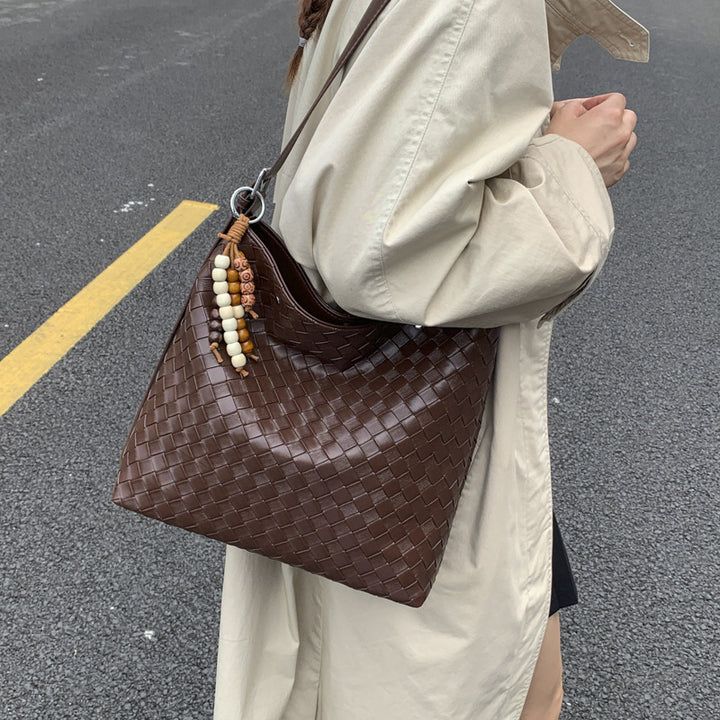 Damen Shopper Tasche mit strukturiertem Flechtmuster Nord Taschen