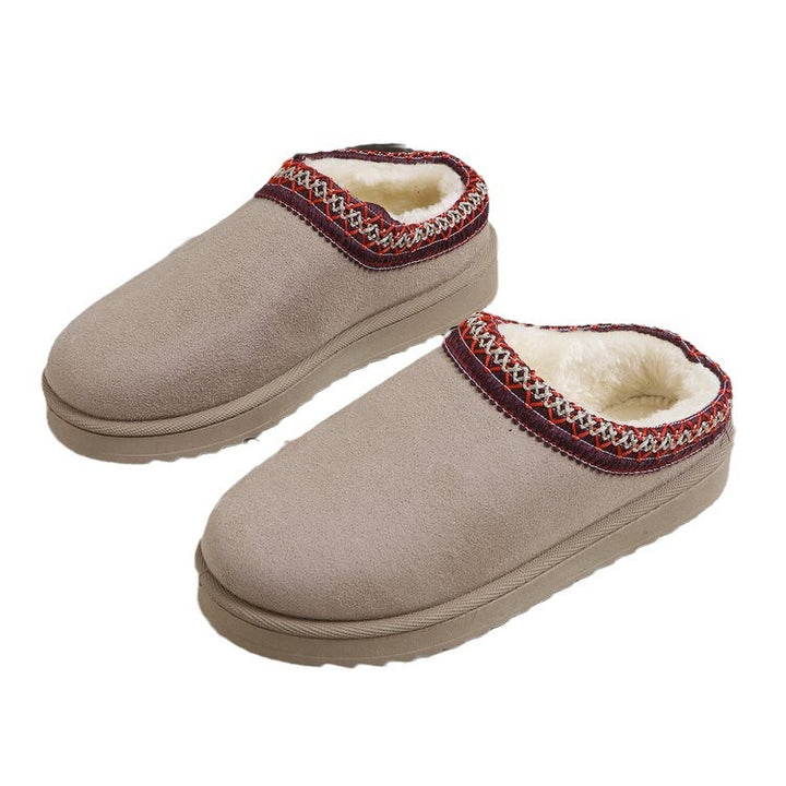 Damen  gefütterte Kuschel-Pantoletten mit besticktem Schaftrand, weichem Faux‑Fellfutter und profilierter Anti-Rutsch‑Sohle Nord Taschen