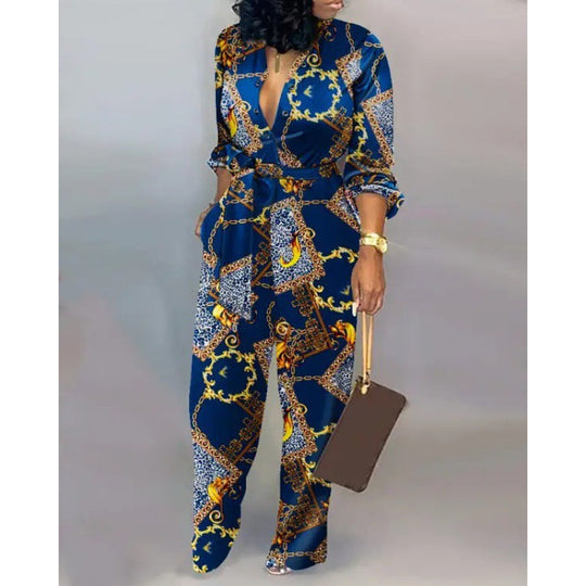 Damen Denim Jumpsuit mit modischem Patchwork-Design und praktischen Taschen - Arvani