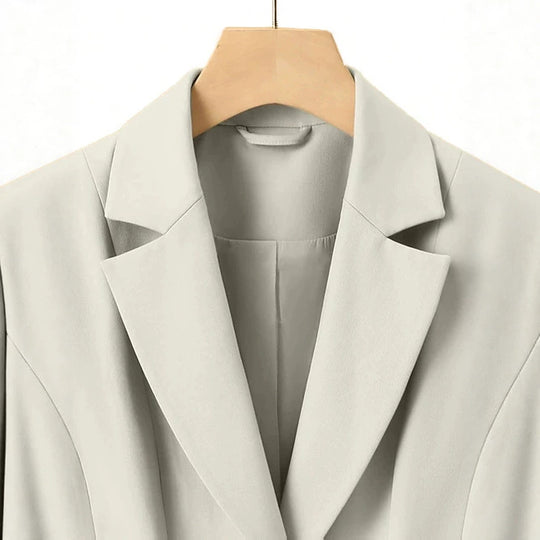 Damen Figurbetonter Ein-Knopf Business-Blazer mit Pattentaschen Nord Taschen