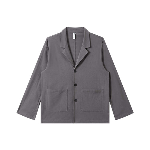 Herren Leichtes Struktur-Overshirt mit Reverskragen, Knopfleiste und aufgesetzten Taschen Nord Taschen