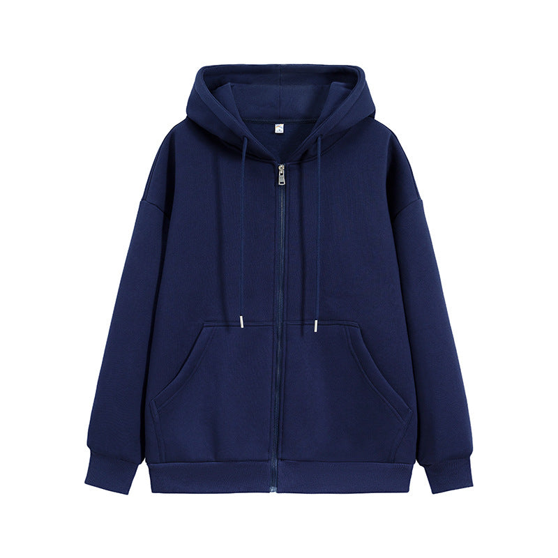 Unisex Oversize Kapuzen-Sweatjacke mit durchgehendem Reißverschluss, Kängurutaschen und gerippten Bündchen Nord Taschen