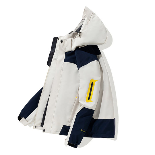 Herren Wasserdichte Softshell-Outdoorjacke mit Kapuze, Ärmel-Reißverschlusstasche und winddichter Membran Nord Taschen