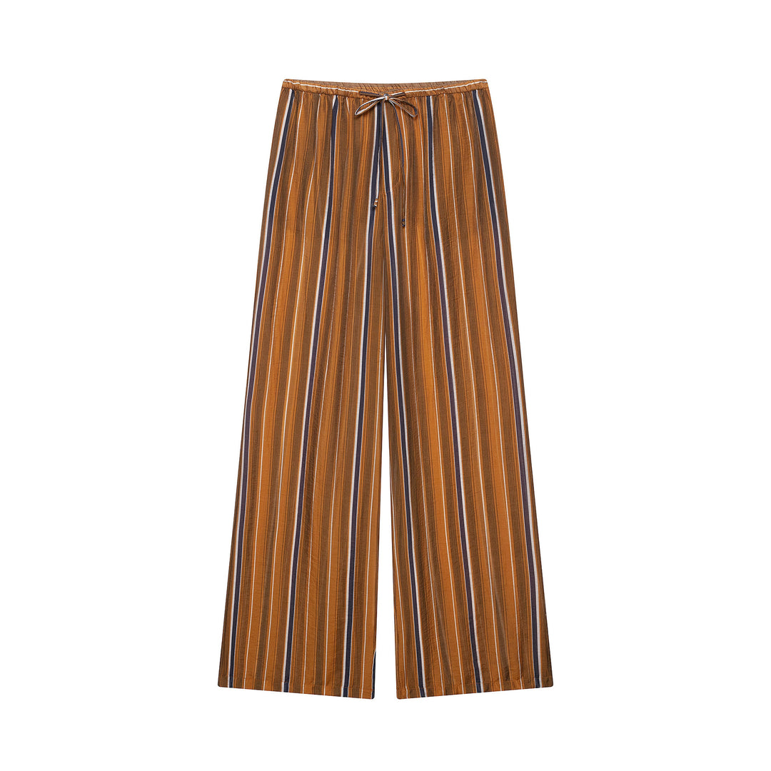 Damen Weite Palazzo‑Hose mit Tunnelzugbund und vertikalem Streifenjacquard Nord Taschen