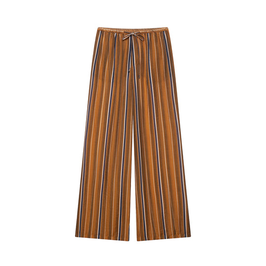 Damen Weite Palazzo‑Hose mit Tunnelzugbund und vertikalem Streifenjacquard Nord Taschen