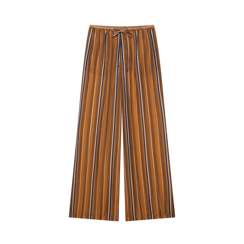 Damen Weite Palazzo‑Hose mit Tunnelzugbund und vertikalem Streifenjacquard Nord Taschen