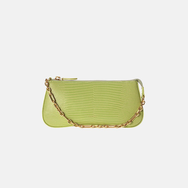 Damen Clutch im Schlangenleder-Look mit Kettenriemen Nord Taschen