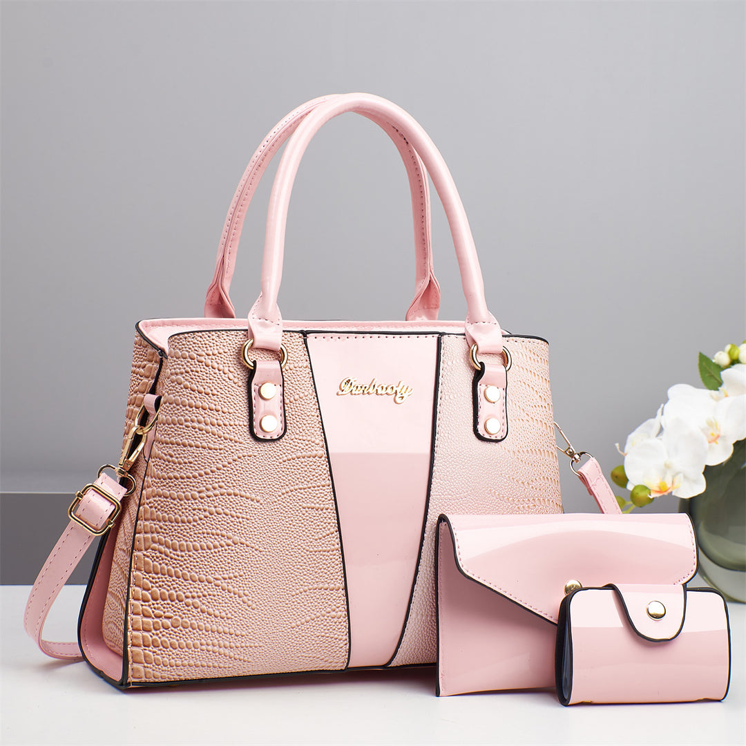 Damen elegante Handtasche mit strukturierter Oberfläche und abnehmbarer Mini-Clutch Nord Taschen