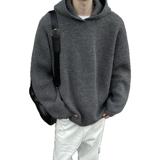 Herren Grobstrickpullover mit Hoodie Nord Taschen