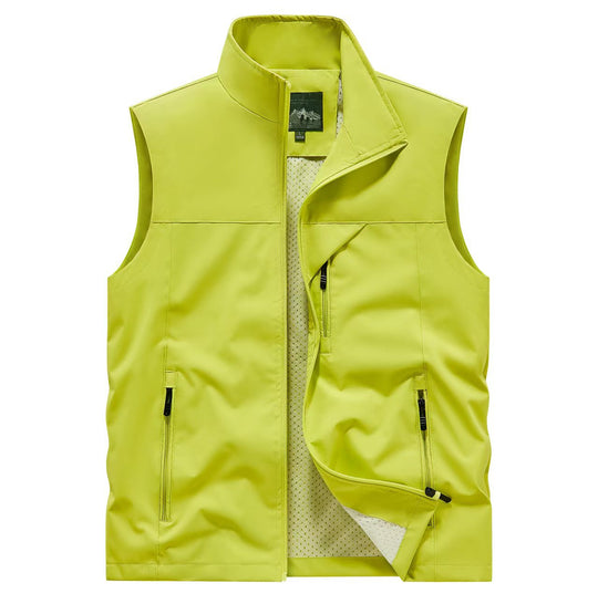 Herren Atmungsaktive Softshell-Utilityweste mit hohem Stehkragen, wasserabweisender Außenlage und mehrfachen Reißverschlusstaschen Nord Taschen