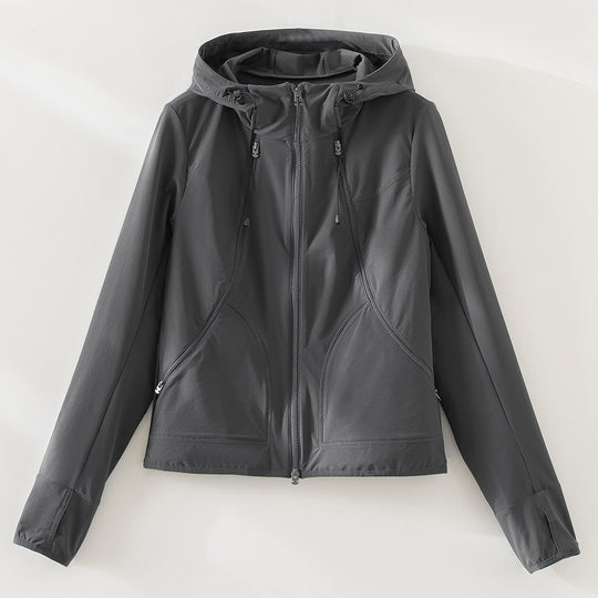 Damen Leichte Softshell-Outdoorjacke mit Kapuze und Zwei-Wege-Reißverschluss Nord Taschen