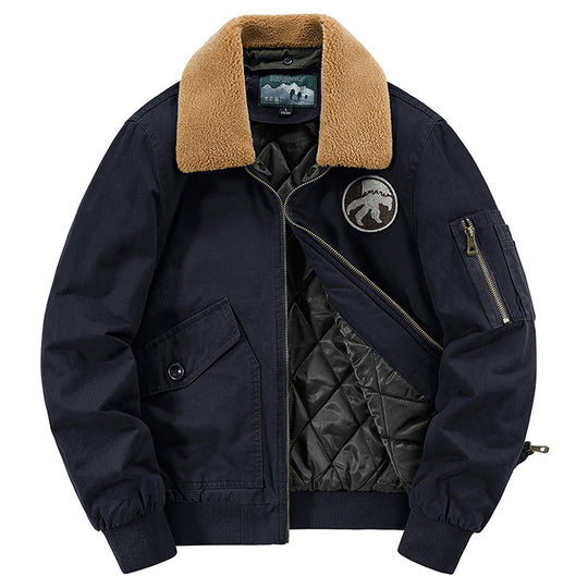 Herren Pilotenblouson mit gesteppter Thermo-Innenfüllung und Sherpa-Kragen Nord Taschen