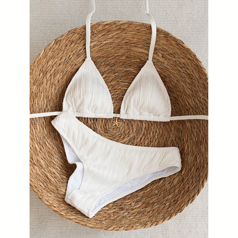 Damen Triangel-Bikini mit raffinierter Rippstruktur