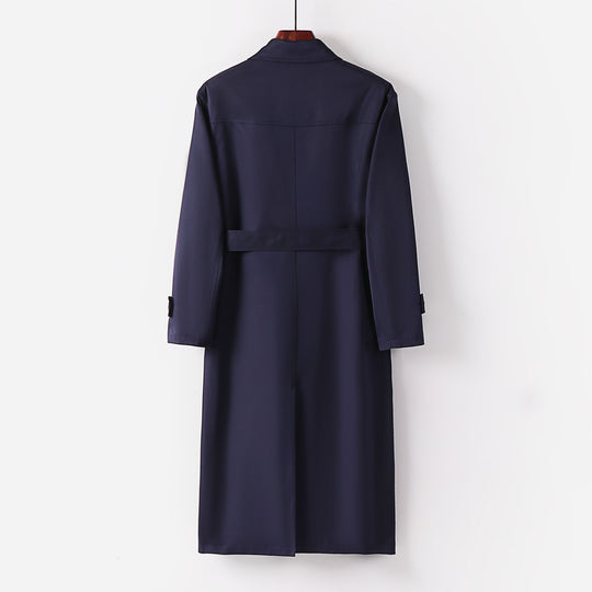 Herren Doppelreihiger Leichter Trenchcoat mit Taillengürtel Nord Taschen
