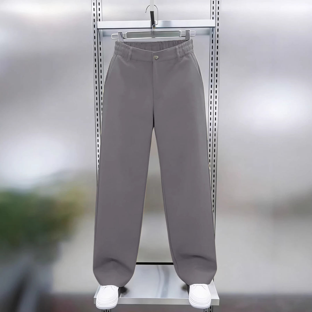 Herren Weite High‑Waist Chinohose mit elastischem Rückbund geradem Bein & Seitentaschen Nord Taschen
