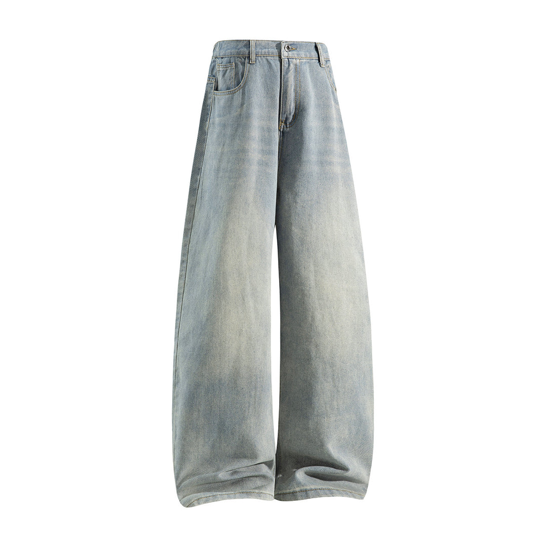 Damen Weite High‑Waist Baggy‑Jeans mit Ballon‑Silhouette und Used‑Waschung Nord Taschen