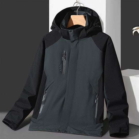 Herren Softshell-Windjacke mit Kapuze, wasserdichten Reißverschlüssen und verstellbarem Saum Nord Taschen