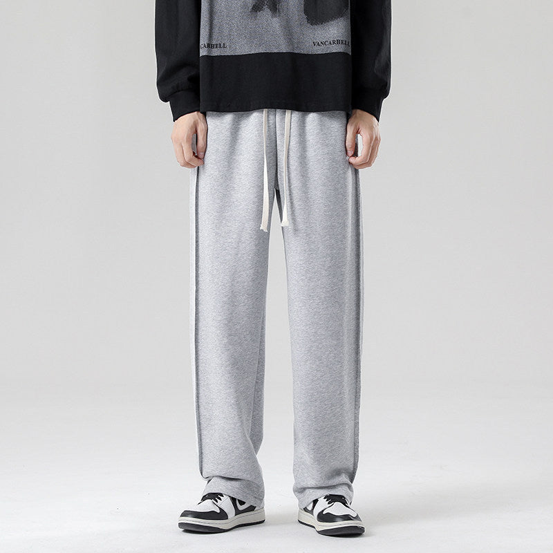 Herren weite Jogginghose im Oversize-Schnitt mit Seitenstreifen, Kordelzug & Fleecefutter Nord Taschen