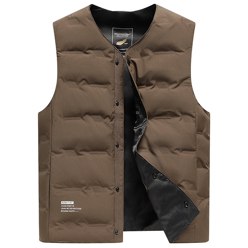 Herren Leichte gesteppte Thermoweste mit Druckknopf‑Verschluss und V‑Ausschnitt Nord Taschen