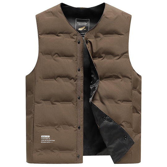Herren Leichte gesteppte Thermoweste mit Druckknopf‑Verschluss und V‑Ausschnitt Nord Taschen