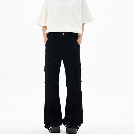 Damen Cargohose im Flared-Cut mit Utility-Taschen und verlängertem Saum Nord Taschen