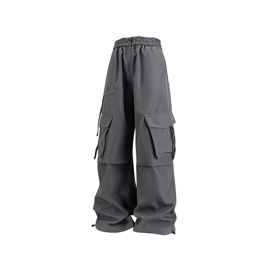 Damen Weite Cargo‑Hose im Baggy‑Cut mit elastischem Tunnelzugbund, Klapp‑Utility‑Taschen und verstellbarem Beinabschluss Nord Taschen
