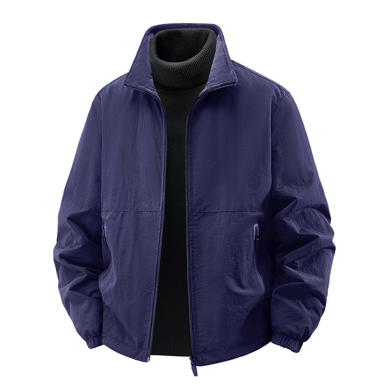Men's  minimalist stand-collar travel jacket with sealed zip pockets and elastic cuffs Nord Taschen