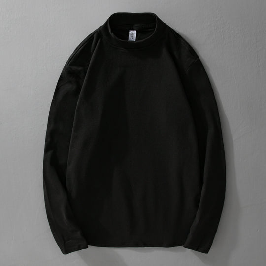 Herren Langärmeliges Feines Baumwollshirt mit Stehkragen und Relaxed-Fit Nord Taschen