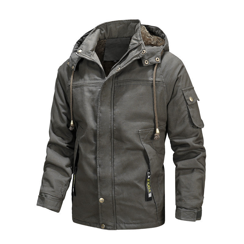Herren robuster Winterparka im Urban-Utility-Stil mit fleecegefüttertem Kragen und Multifunktions-Taschen Nord Taschen