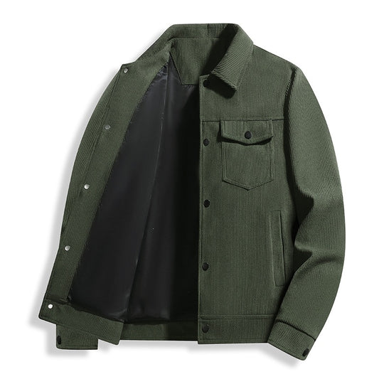 Herren Cord-Truckerjacke mit Thermofutter & Druckknopffront Nord Taschen