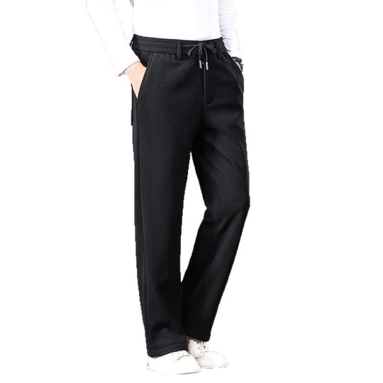 Herren Lässige Relaxed-Fit Baumwoll-Mix Freizeithose mit Kordelzug und geradem Bein Nord Taschen
