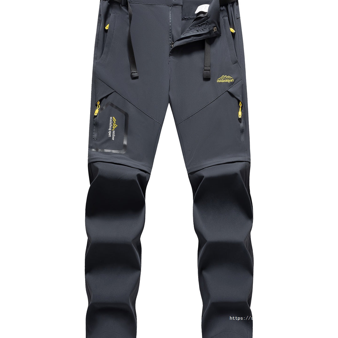 Herren Technische Softshell Zipp‑Wanderhose mit abnehmbaren Beinen und verstellbarem Gürtel Nord Taschen