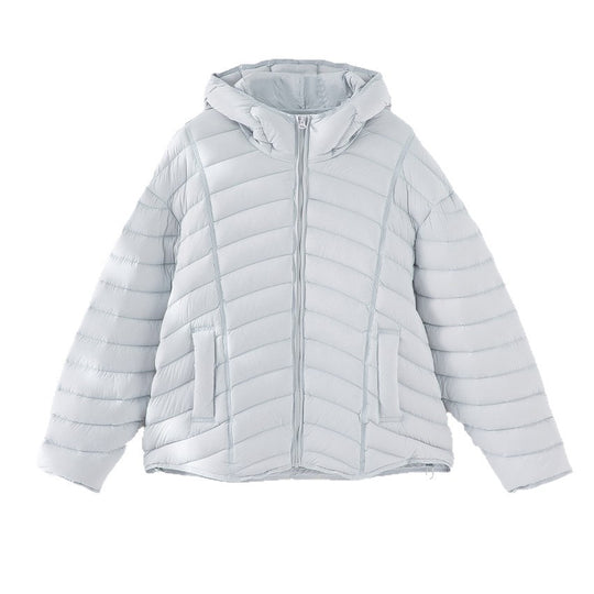 Damen Ultraleichte gesteppte Daunenjacke mit Kapuze und winddichter Außenhülle Nord Taschen
