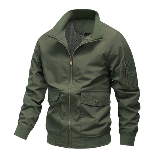 Herren Leichte Utility-Bomberjacke mit Ärmeltasche und Netzfutter Nord Taschen