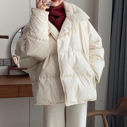 Damen Trendige Oversized Daunenjacke Nord Taschen