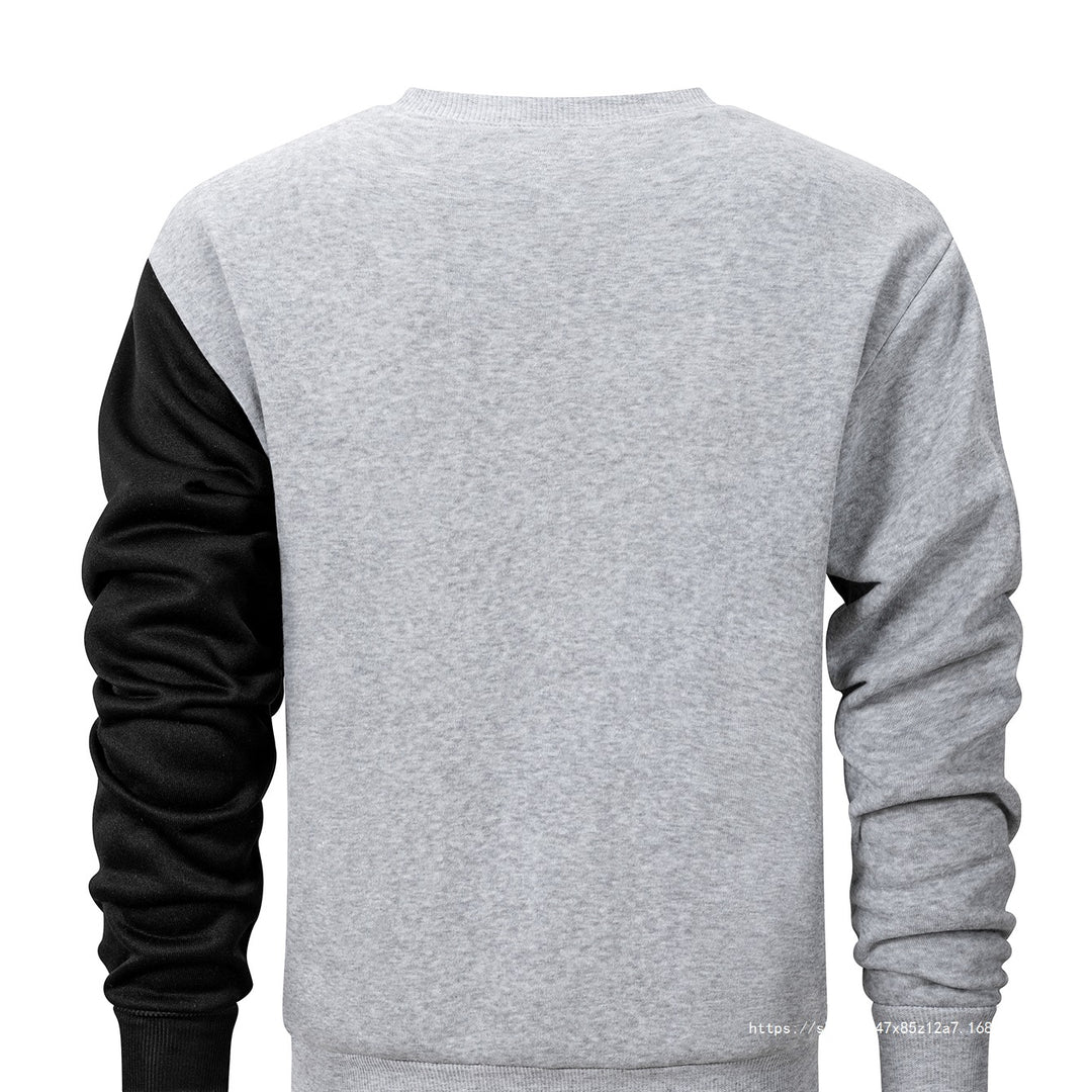 Herren Sweatshirt mit zweifarbiger Blockoptik, Rundhals & weichem Baumwoll‑Mix Nord Taschen