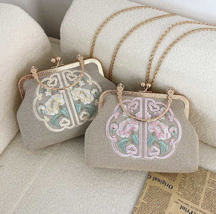 Damen elegante Handtasche mit floraler Stickerei Nord Taschen