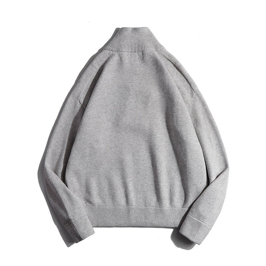 Herren Feinstrickpullover mit halbem Reißverschluss und Stehkragen Nord Taschen