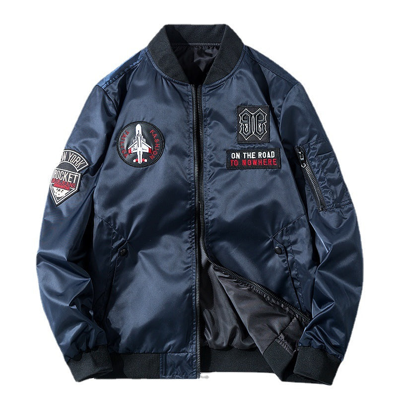 Herren Piloten-Bomberjacke im Aviator-Look mit Patch‑Applikationen und windabweisendem Nylon Nord Taschen