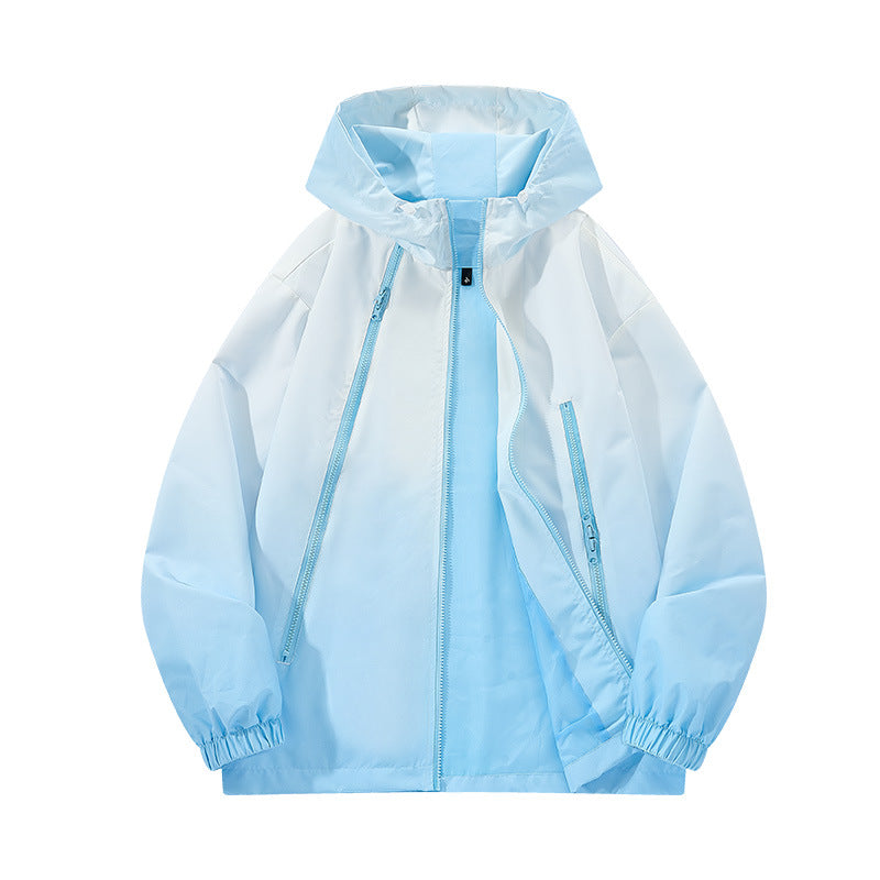 Herren Leichte Kapuzen-Windjacke mit asymmetrischen Reißverschlusstaschen und verstellbarem Saum Nord Taschen