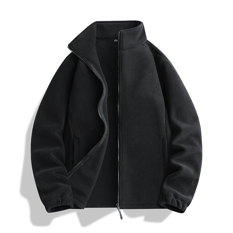 Unisex Fleecejacke mit Stehkragen, durchgehendem Reißverschluss und elastischen Bündchen Nord Taschen