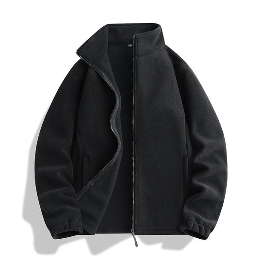 Unisex Fleecejacke mit Stehkragen, durchgehendem Reißverschluss und elastischen Bündchen Nord Taschen