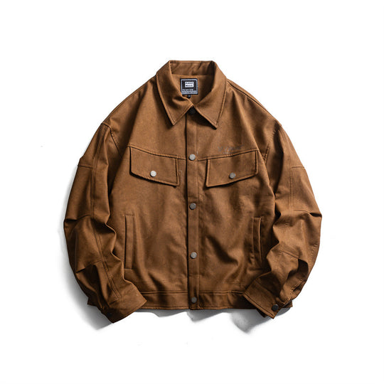 Herren Kurz geschnittener Canvas‑Trucker mit Veloursoptik, Pattentaschen und Druckknopfleiste Nord Taschen