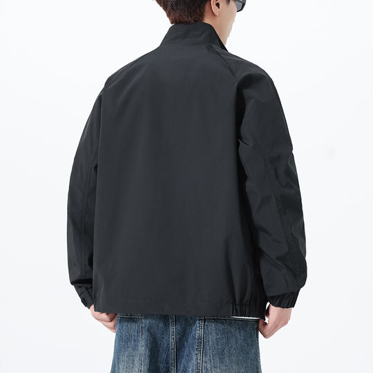 Herren Leichte Utility-Übergangsjacke mit Stehkragen, Raglanärmeln und verstellbaren Klettbündchen Nord Taschen