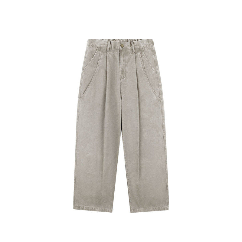 Damen Hochtaillierte Culotte-Hose mit weitem Bein, Bundfalten und soften Denimgriff Nord Taschen
