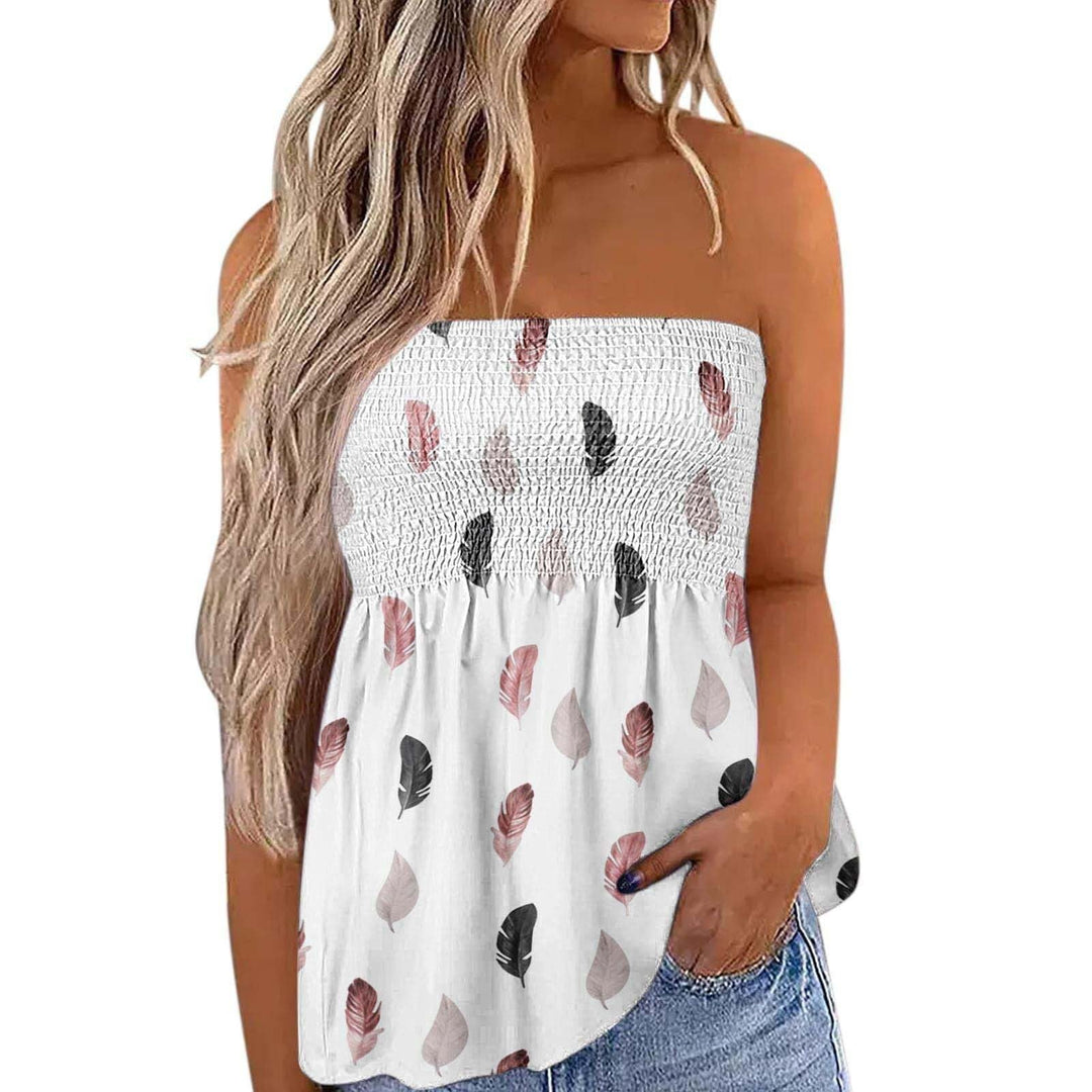 Damen Bandeau-Top mit floralem Einsatz