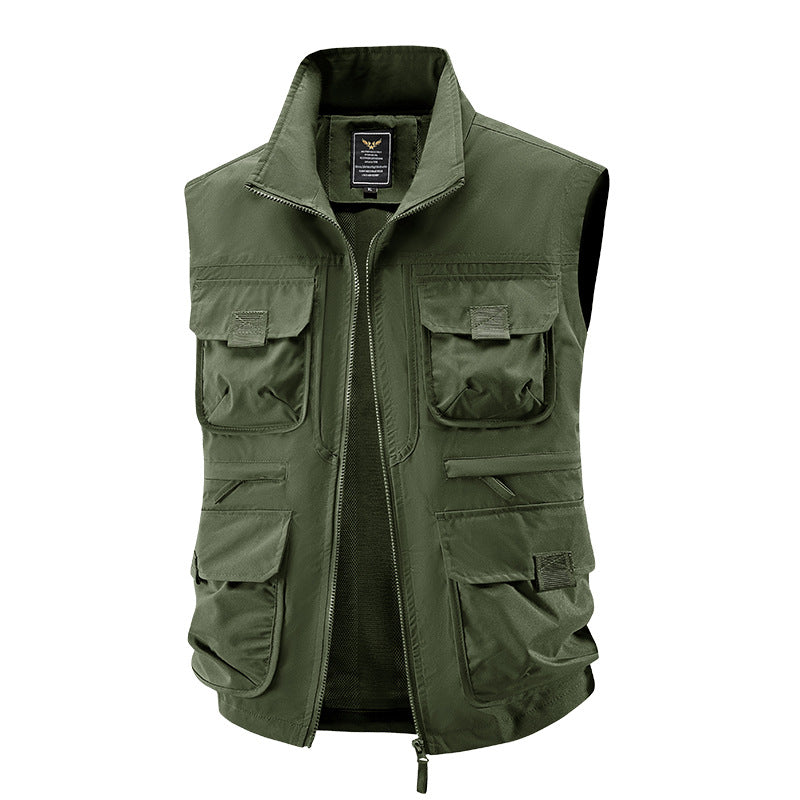Herren taktische Multifunktionsweste mit zahlreichen Mehrzwecktaschen, leichtem Ripstop & Mesh‑Futter Nord Taschen