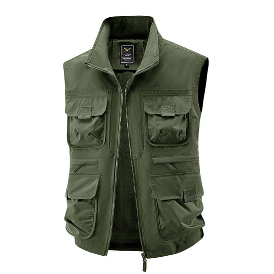 Herren taktische Multifunktionsweste mit zahlreichen Mehrzwecktaschen, leichtem Ripstop & Mesh‑Futter Nord Taschen