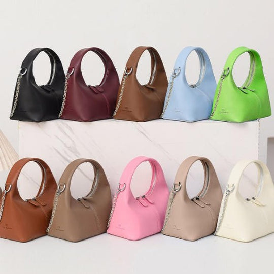 Damen Hobo-Tasche aus hochwertigem Kunstleder mit dekorativem Kettenriemen Nord Taschen