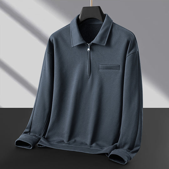 Herren Polo‑Sweatshirt mit halbem Reißverschluss und wärmendem Fleece-Innenfutter Nord Taschen